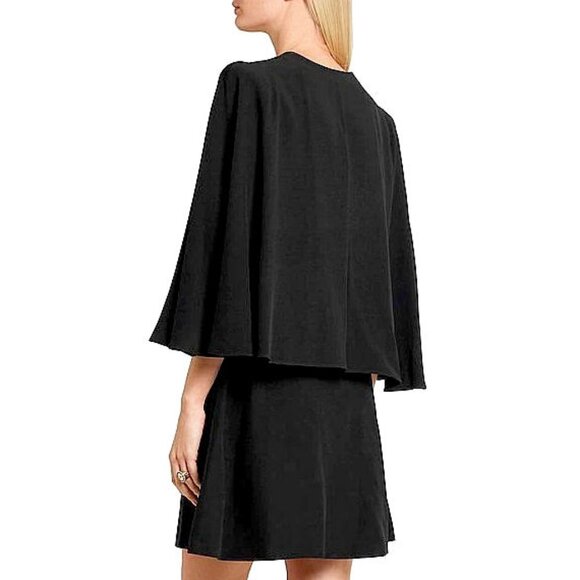 Alexander McQueen Black Crepe Mini Dress with Bell Sleeves Womens Size 36 / US 0 - Picture 3 of 10